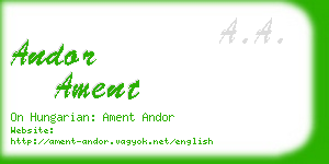 andor ament business card